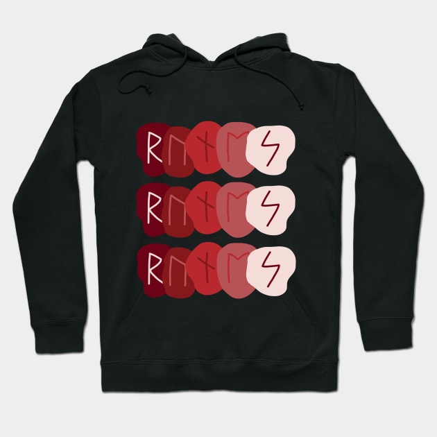 "RUNES" On Red Hoodie by El Onix